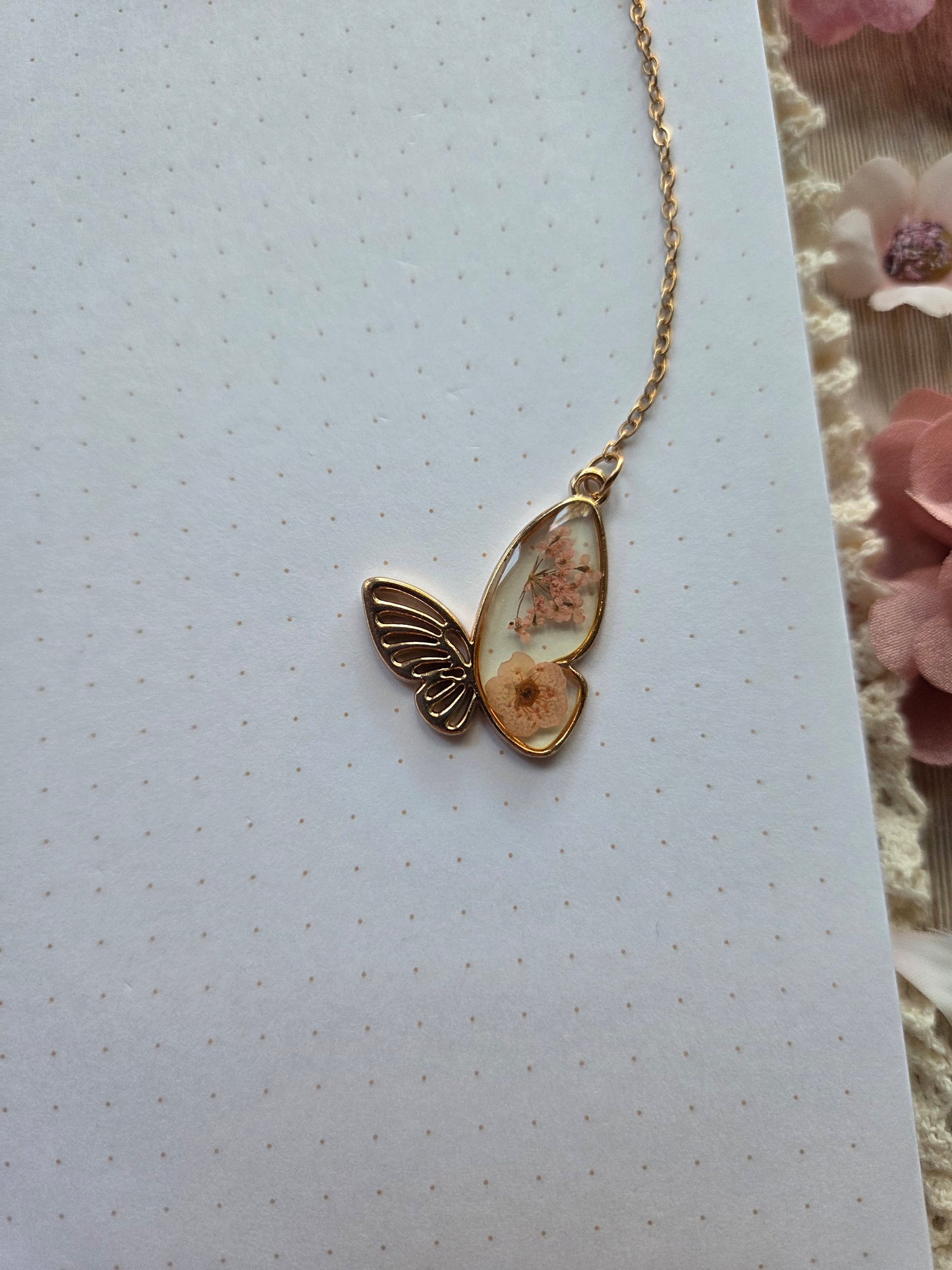 Pink Butterfly Bookmark