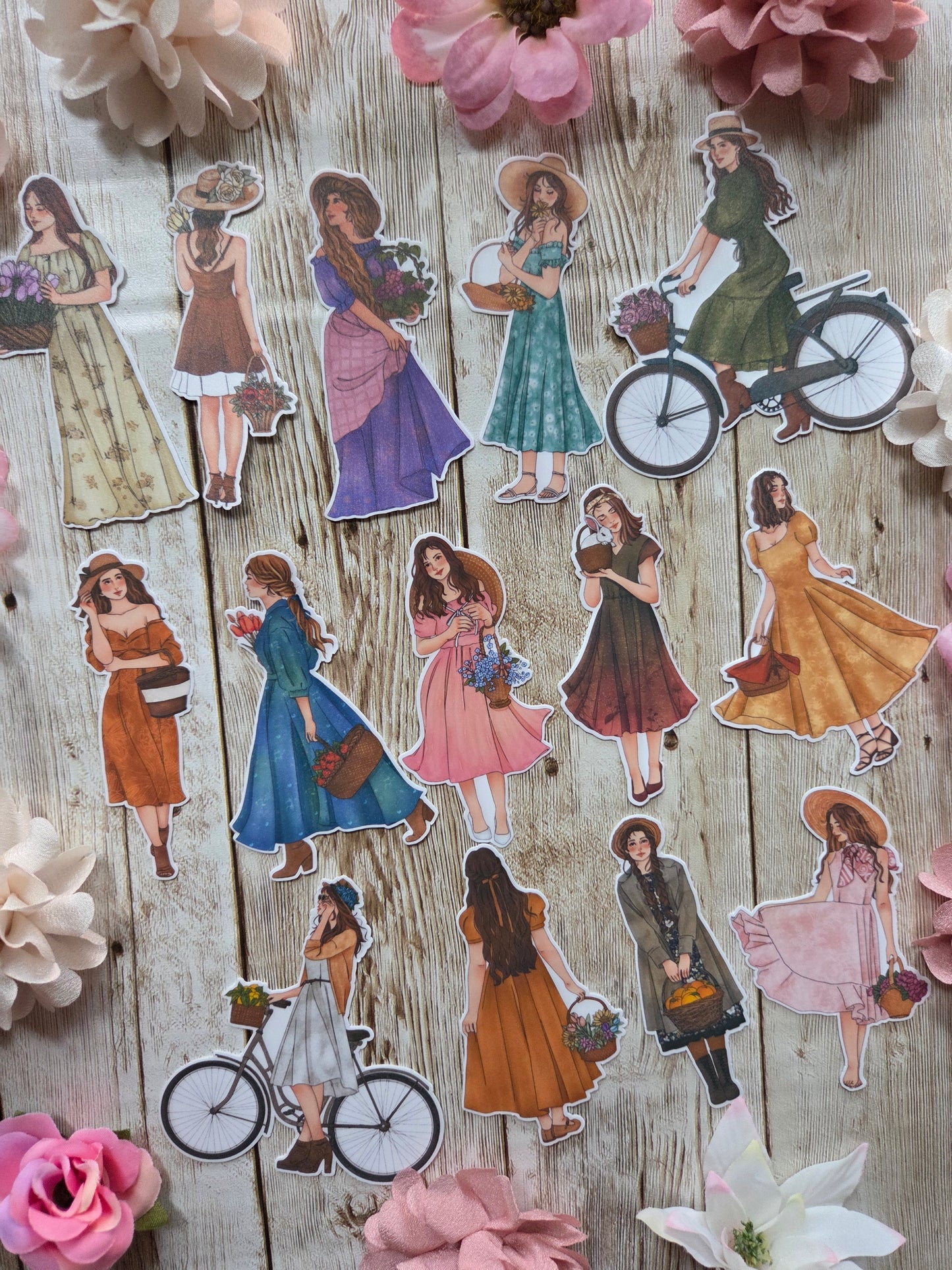 Basket Girl Stickers