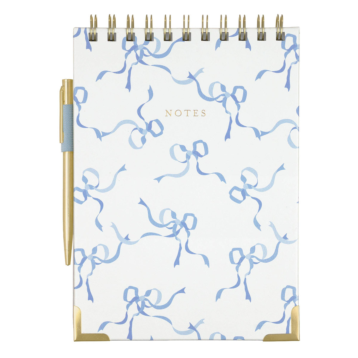 Laura Ashley Heirloom Cottage Blue Bows Steno Pad W/Pen