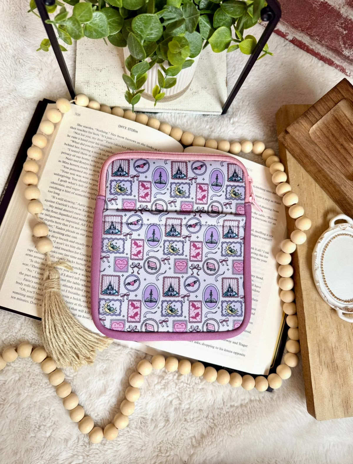 Pink Dragon Reading Kindle Sleeve |Kindle Sleeve |Kindle Storage