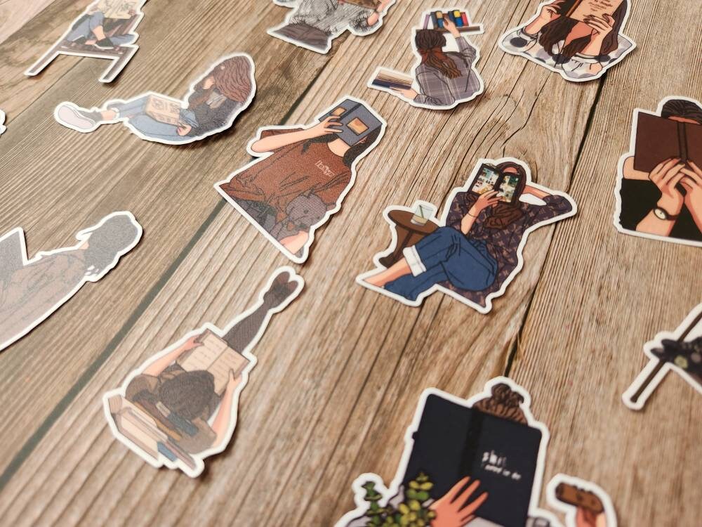 Book Girls Stickers