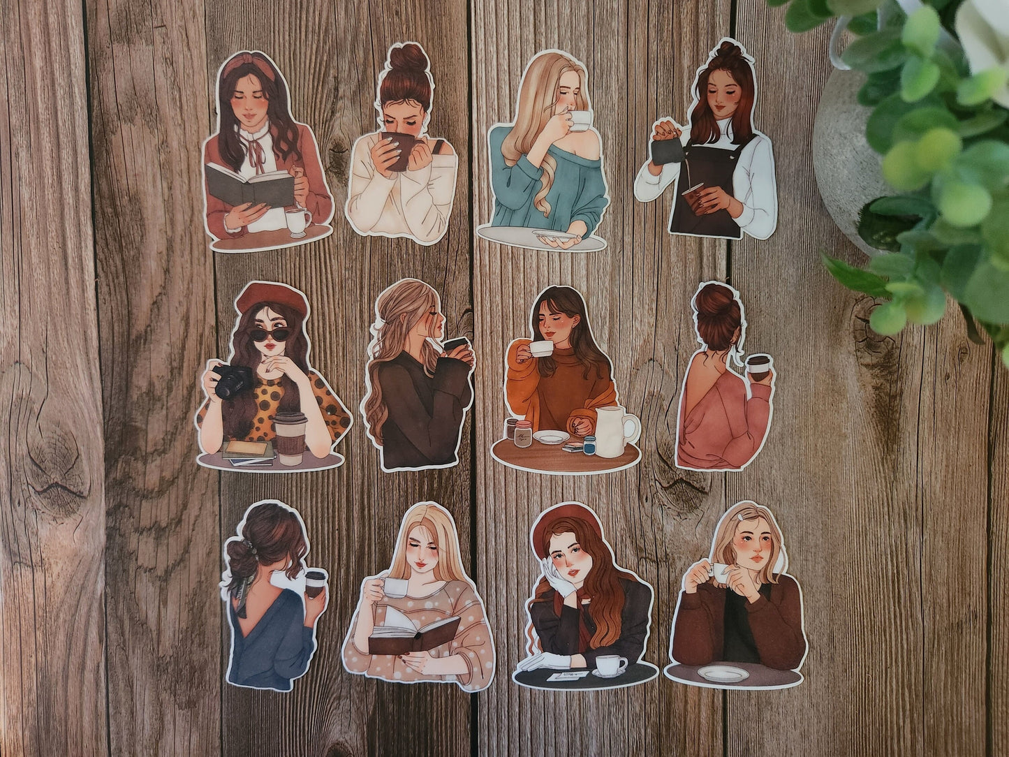 Coffee Lovers Girl Stickers