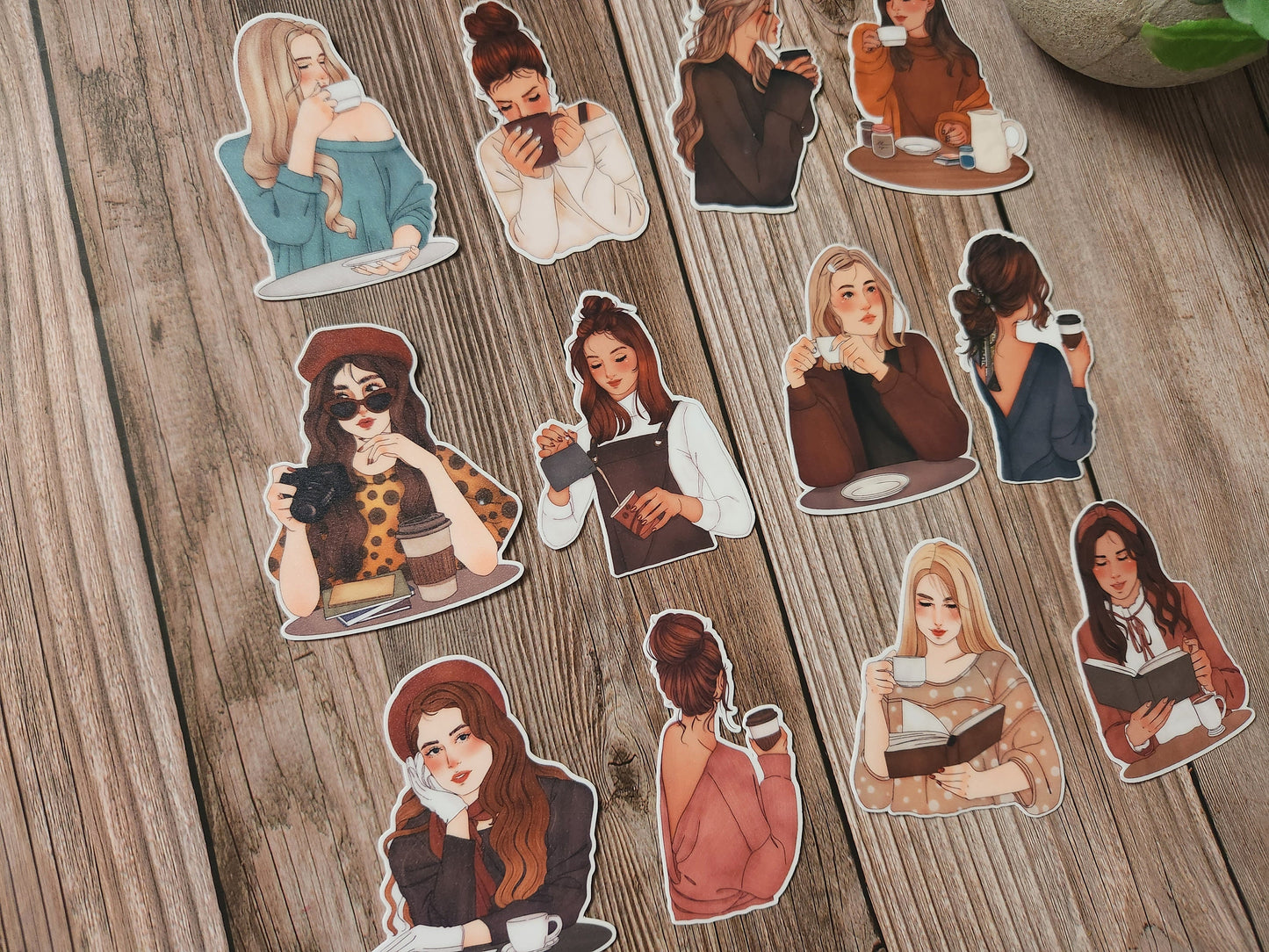 Coffee Lovers Girl Stickers