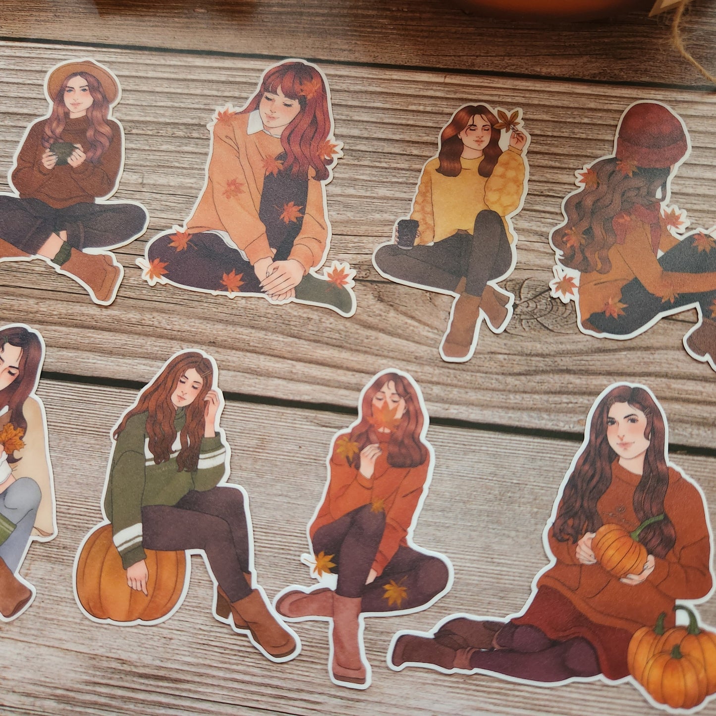 Cozy Autumn Girl Stickers