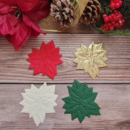 Embossed Poinsettia Flower Die Cuts