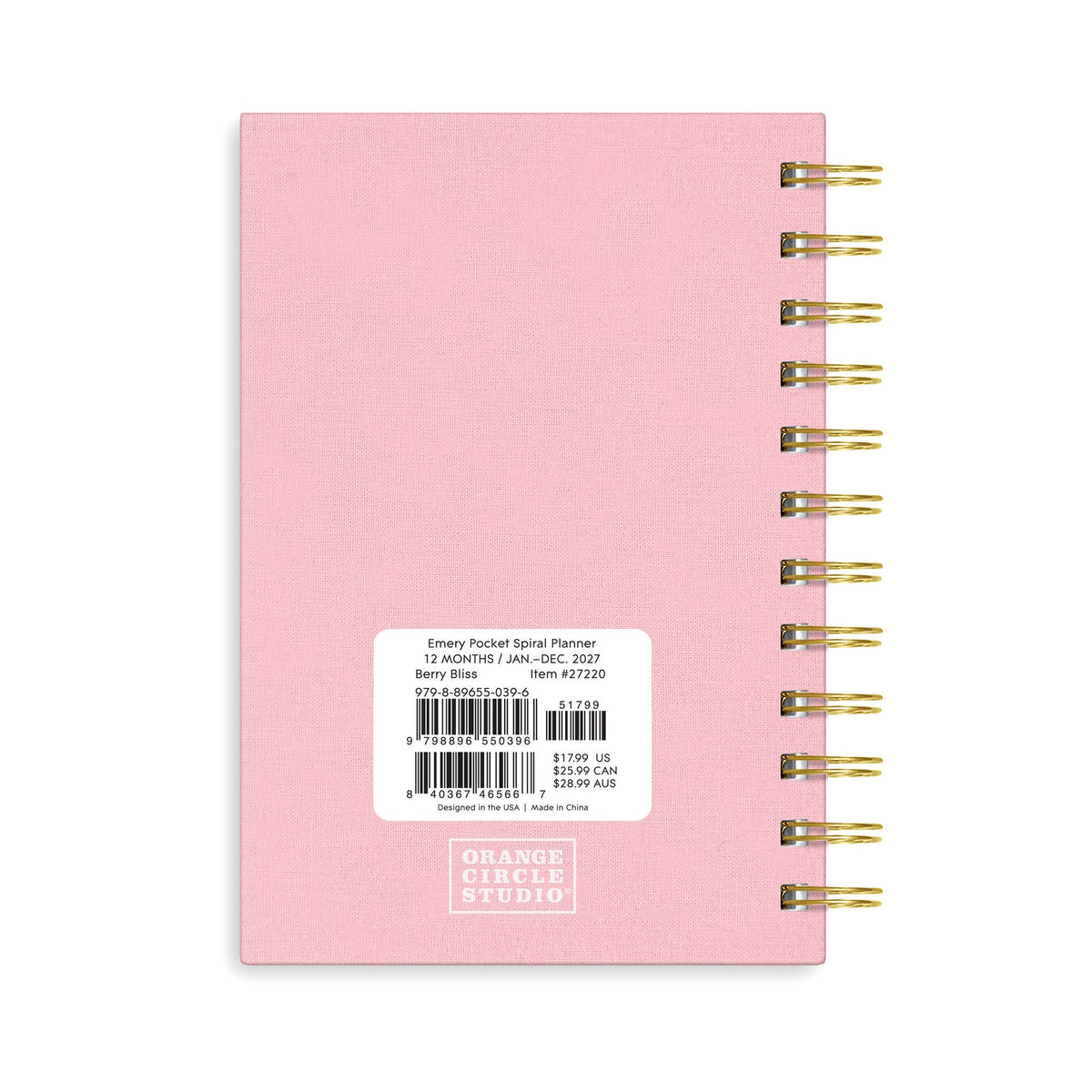 2027 Berry Bliss Emery Pocket Spiral Planner