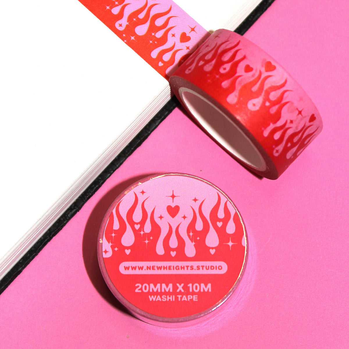 "You Set My Heart On Fire" Y2K Kitschy Washi Tape (20mm/10m)