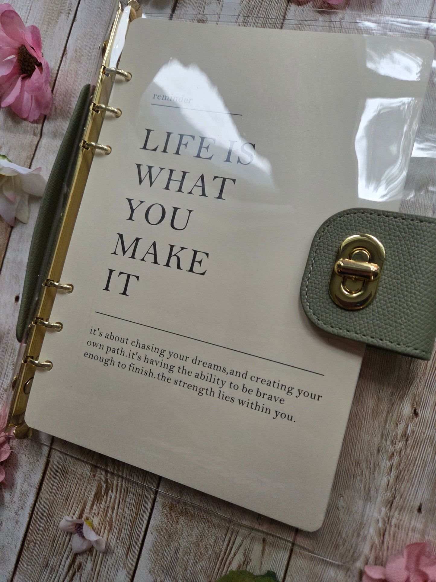 Large Clear Loose Leaf Journal