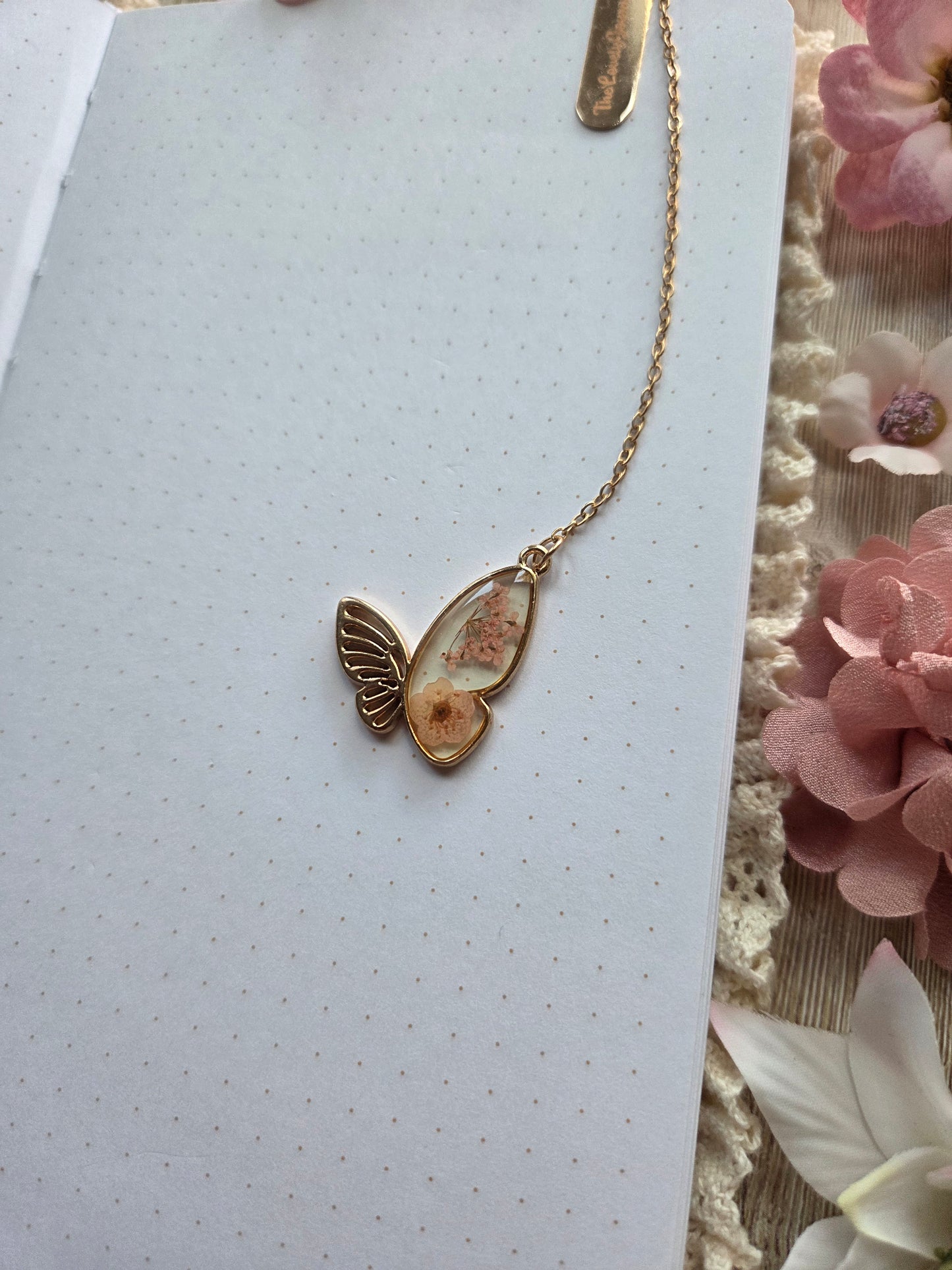 Pink Butterfly Bookmark