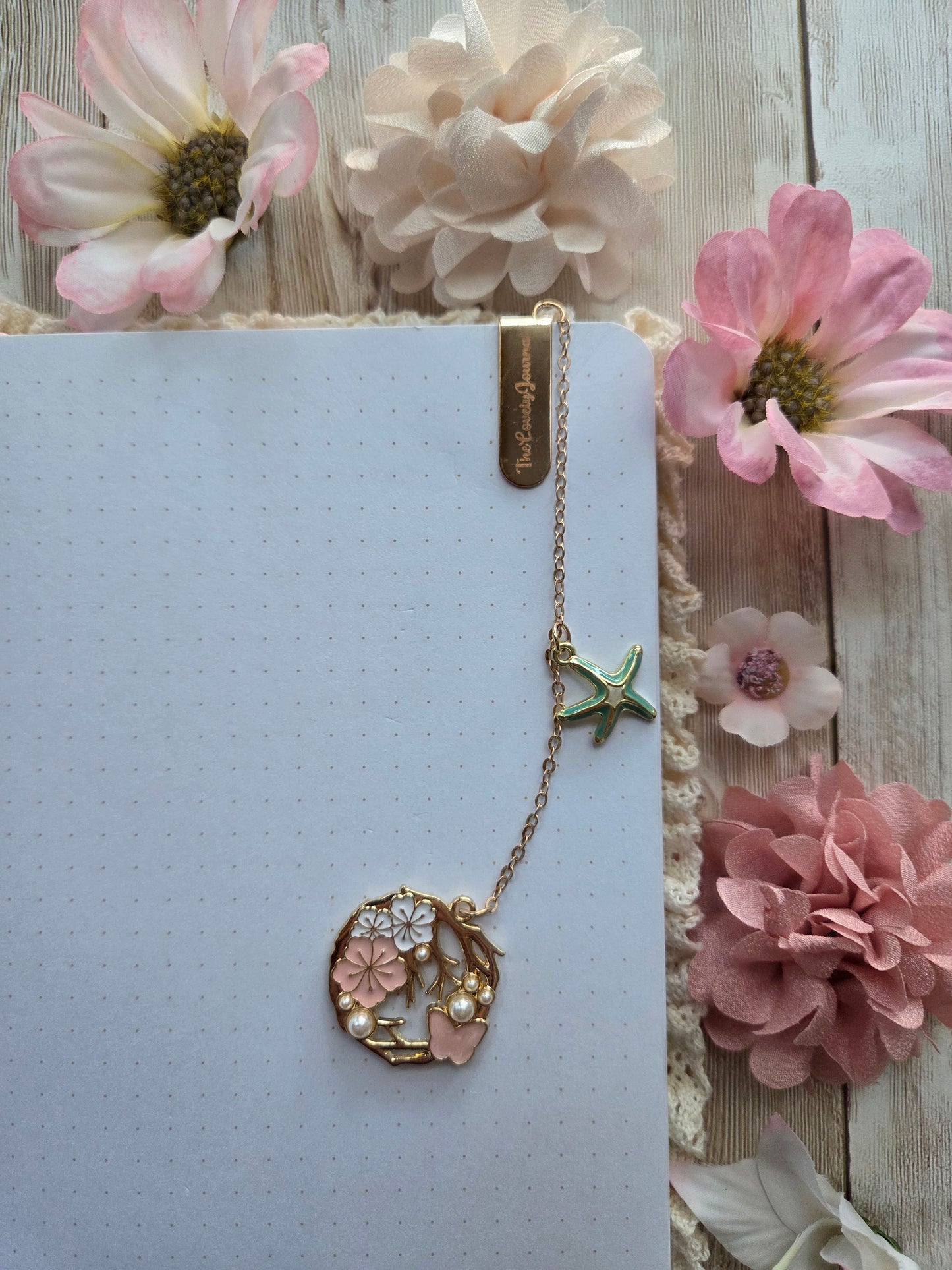 Pink flower Bookmark
