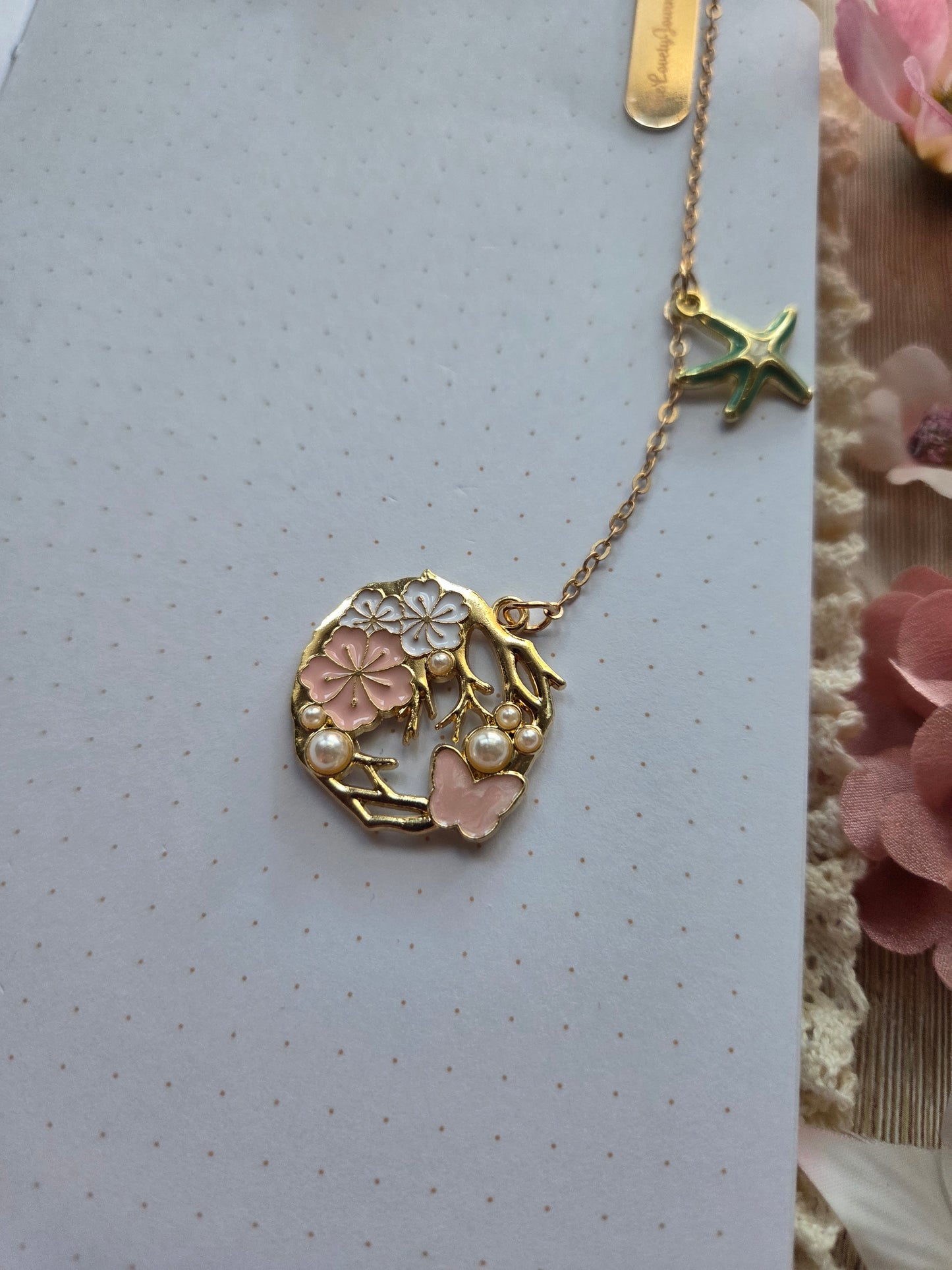 Pink flower Bookmark