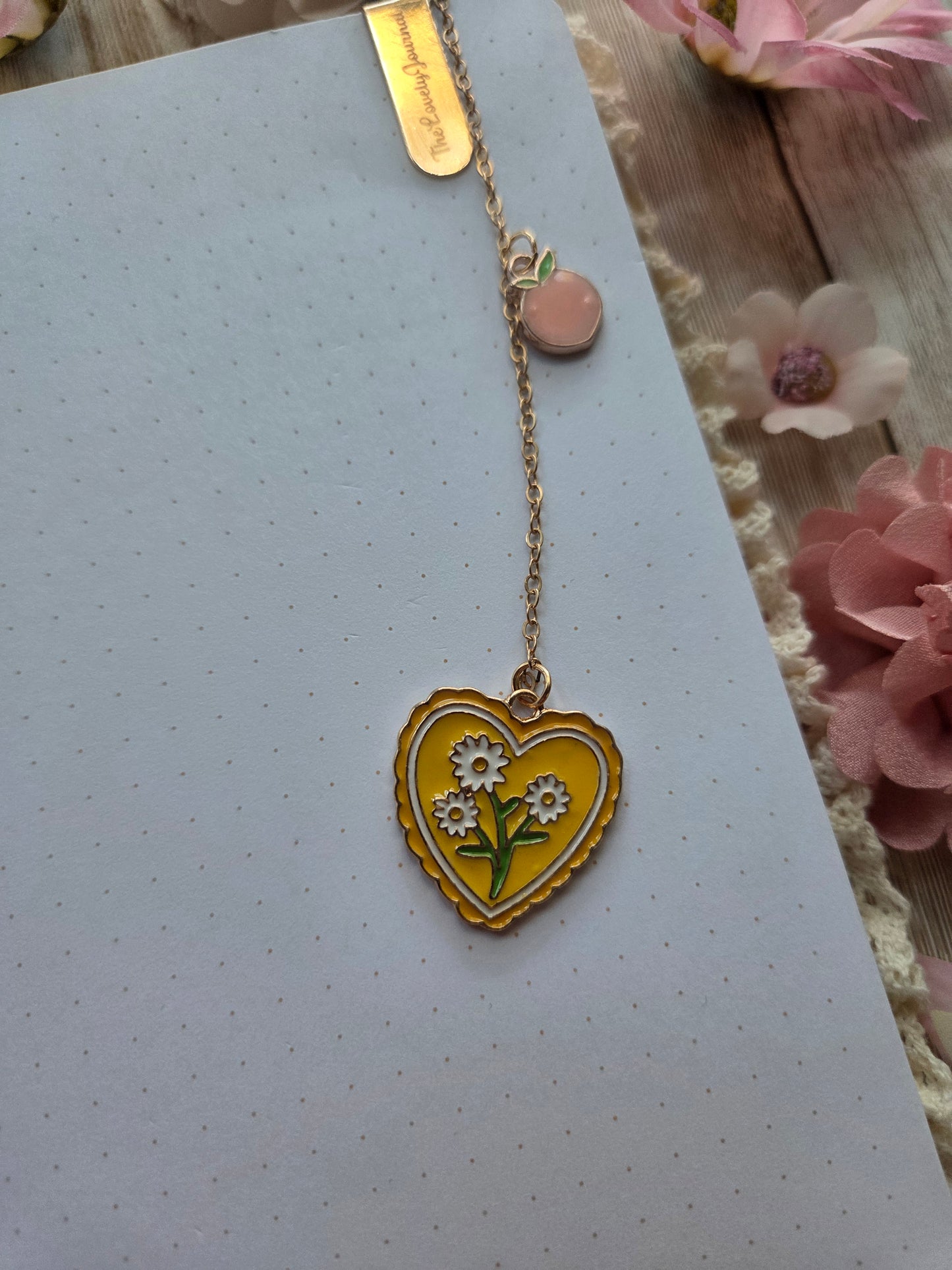 Heart With Flowers Bookmark