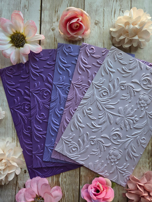 Floral Embossed Paper Set