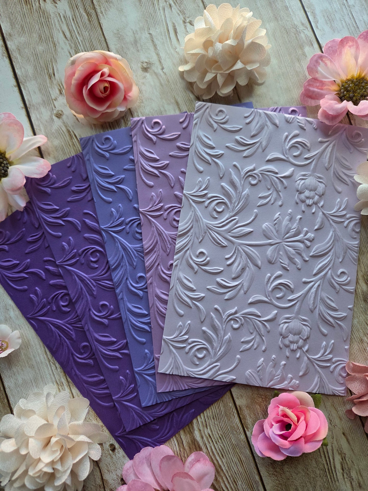 Floral Embossed Paper Set