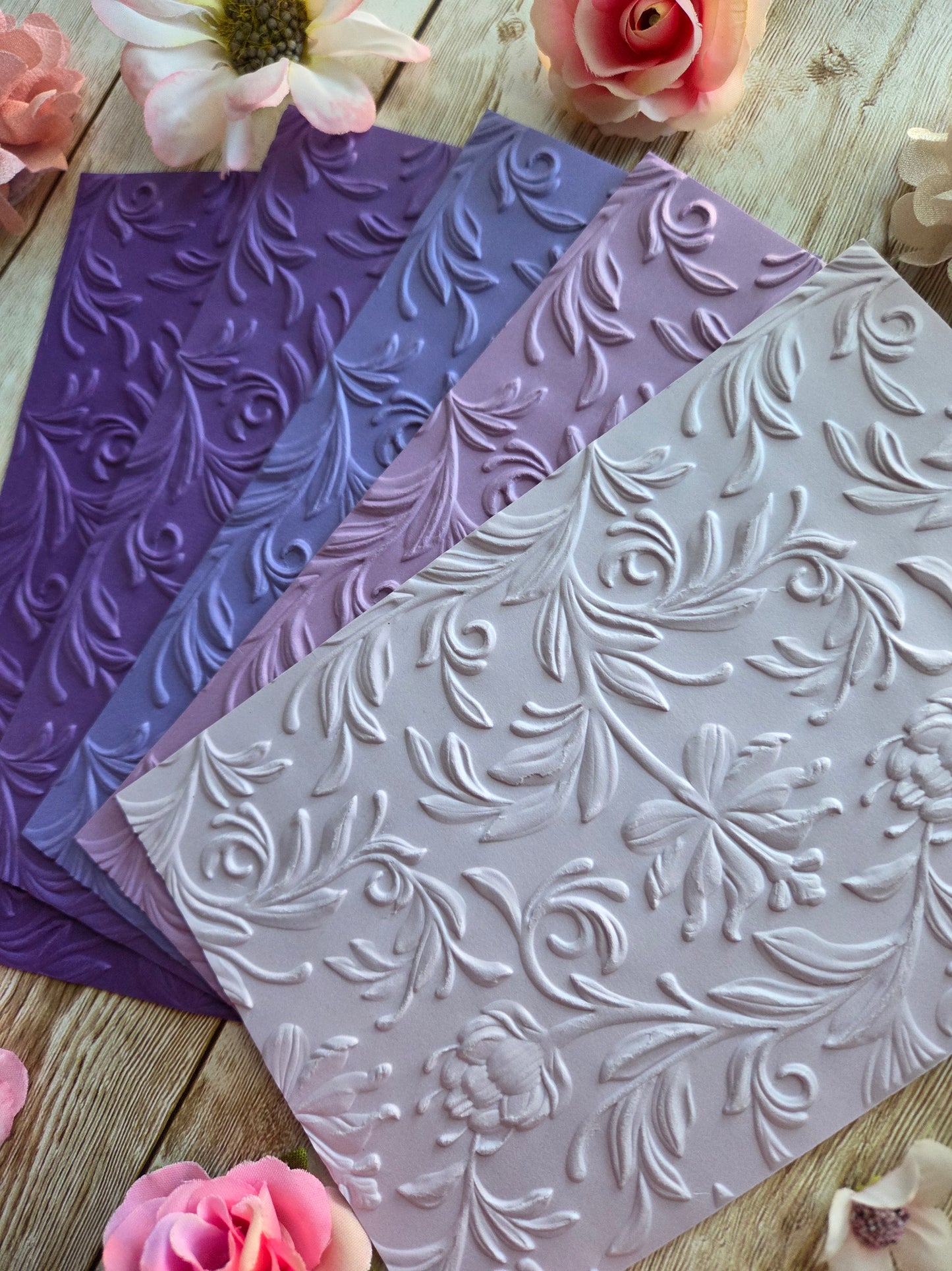 Floral Embossed Paper Set
