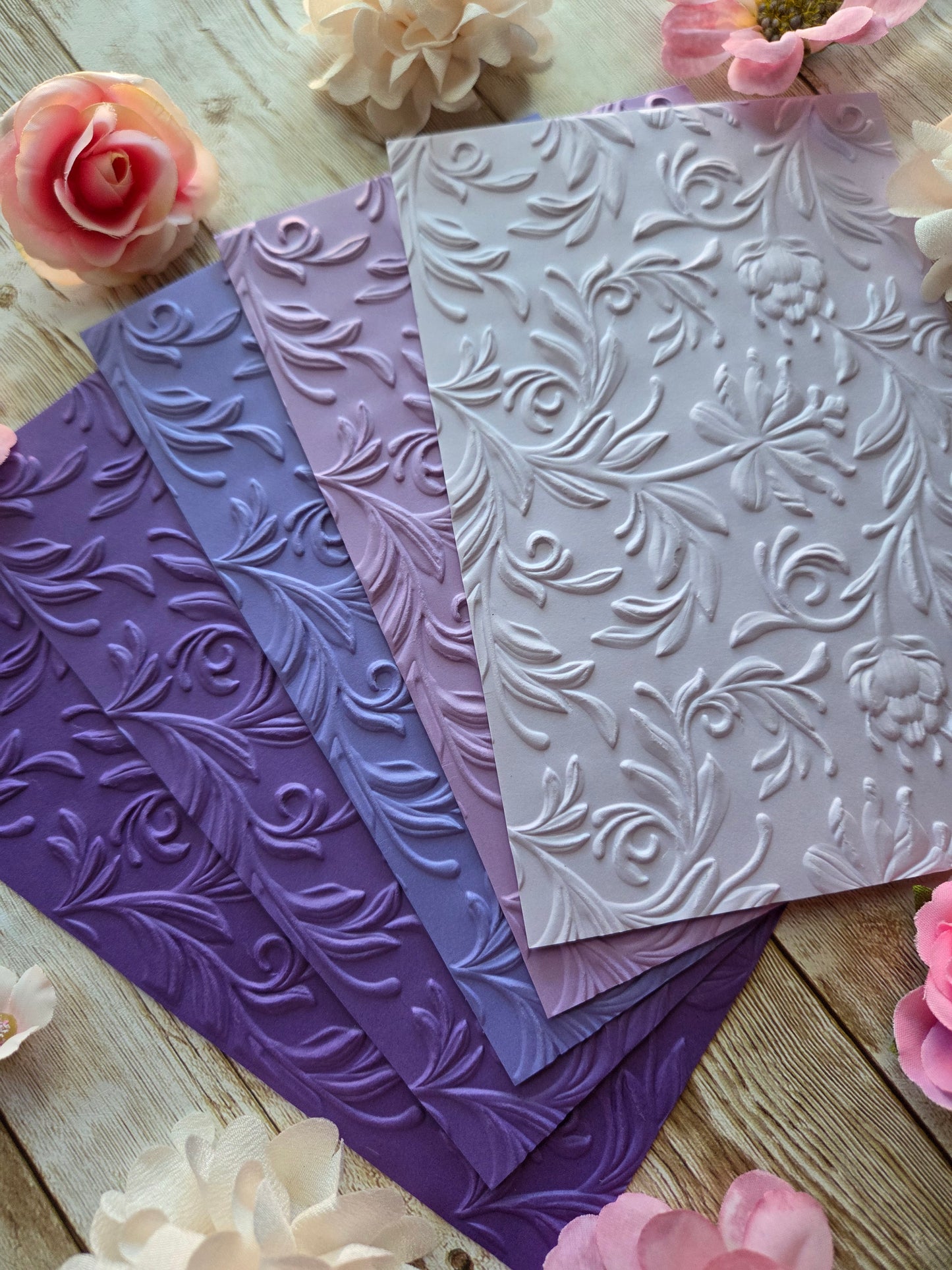 Floral Embossed Paper Set