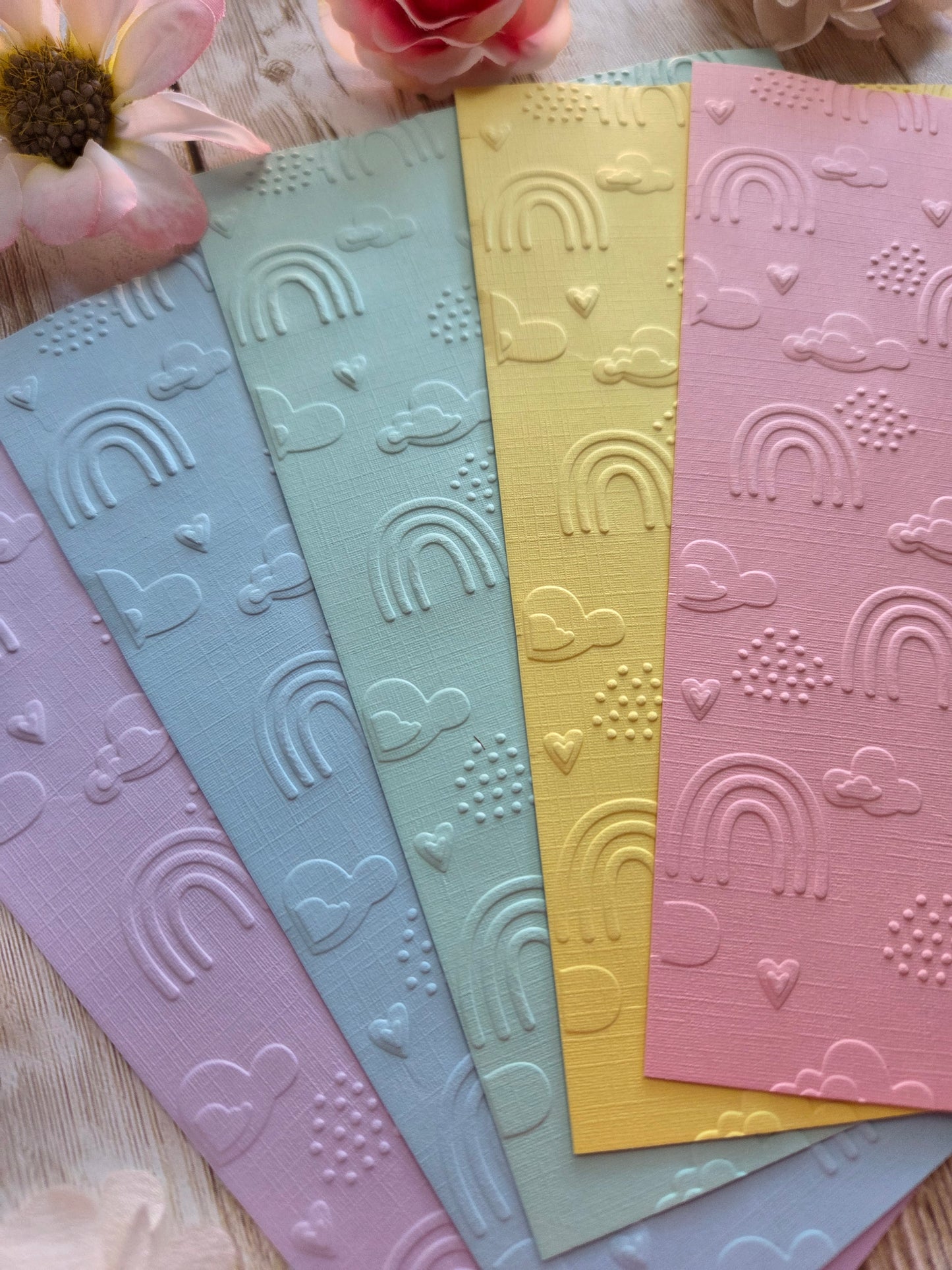 Rainbows Embossed Paper Set