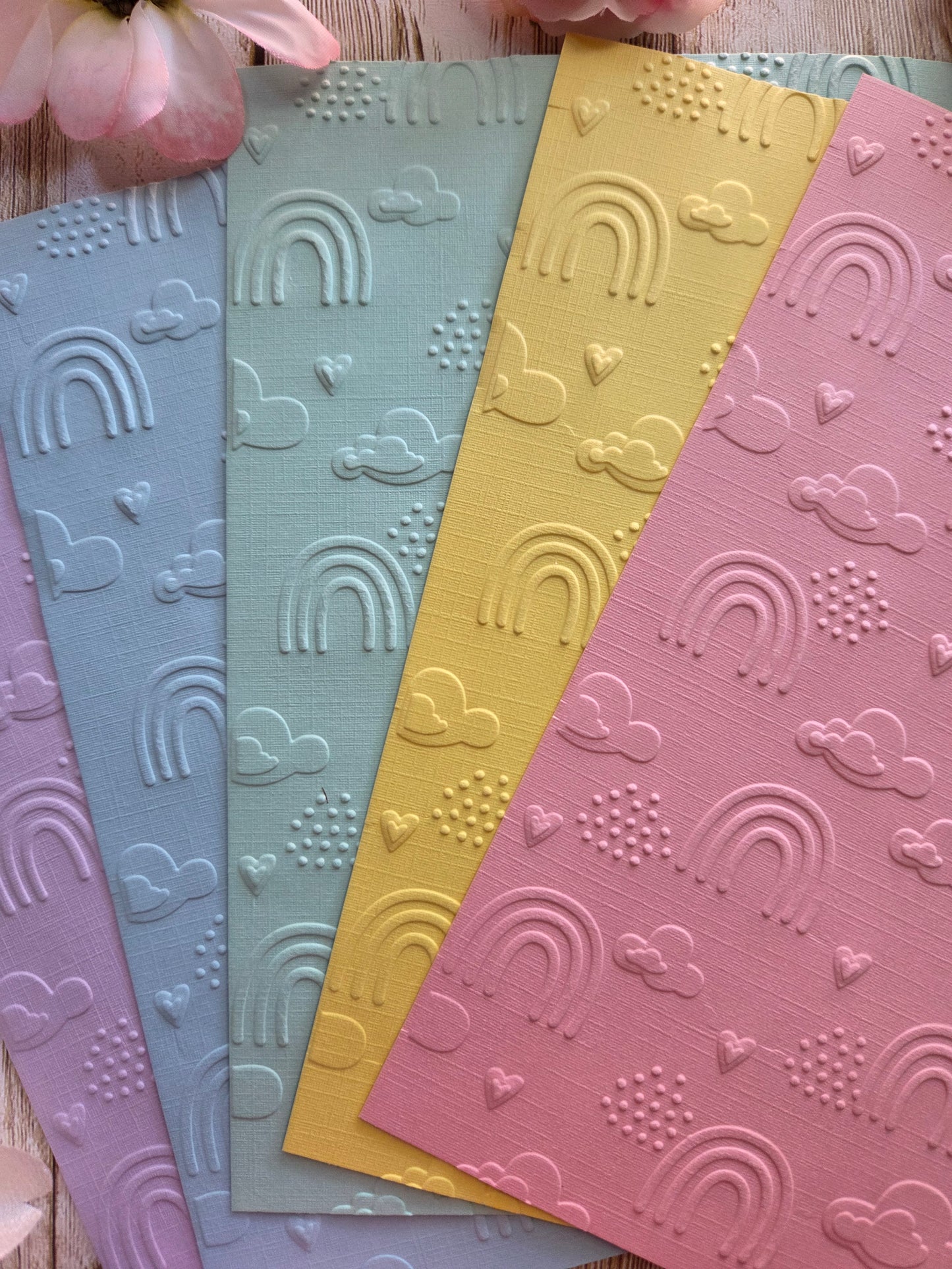 Rainbows Embossed Paper Set