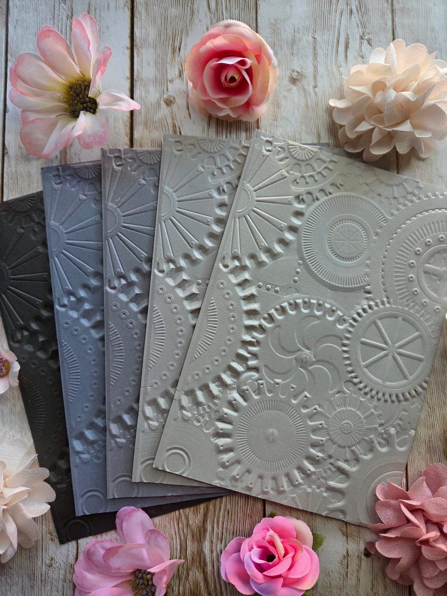 Steampunk Embossed Paper Set