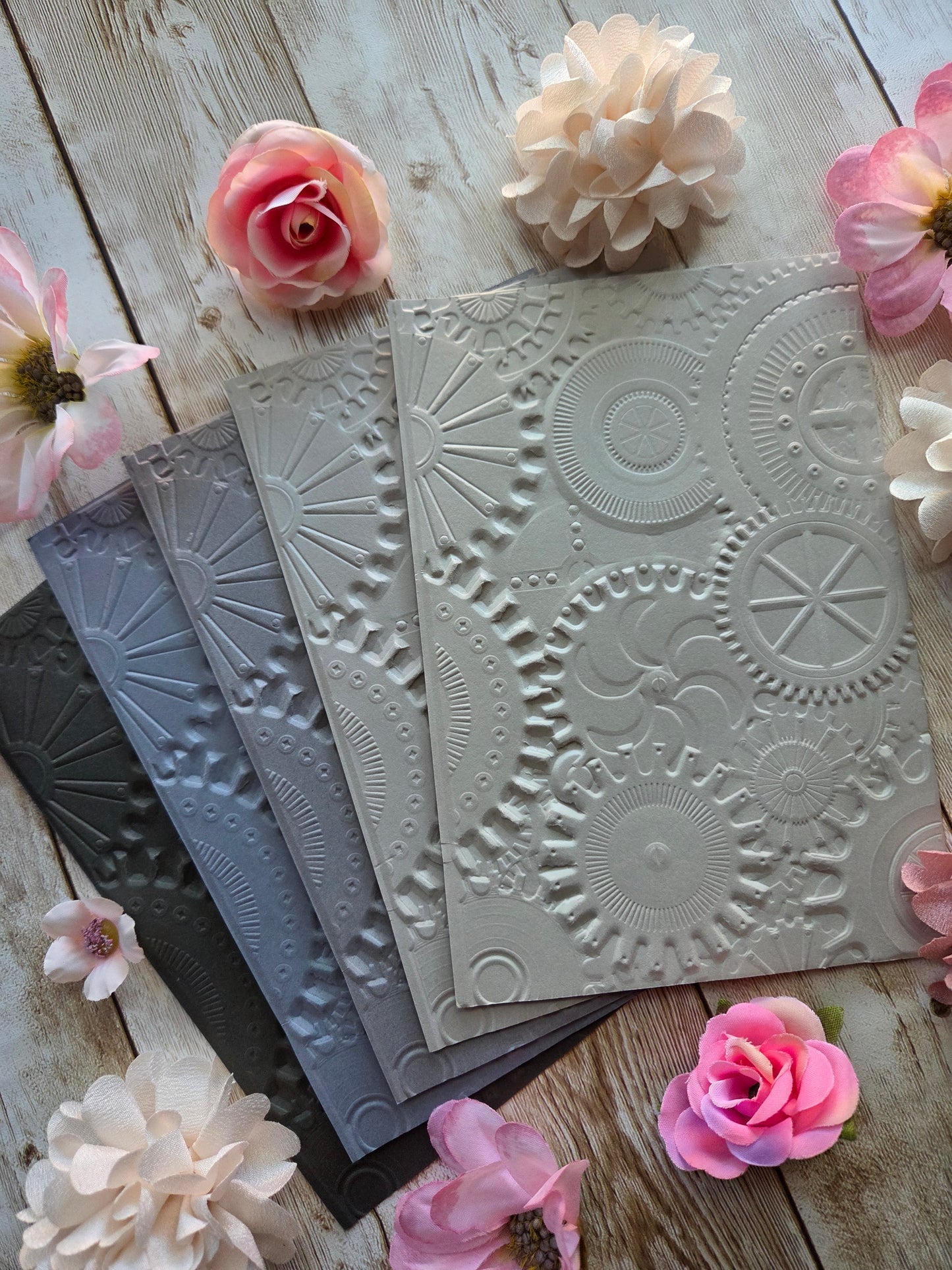 Steampunk Embossed Paper Set