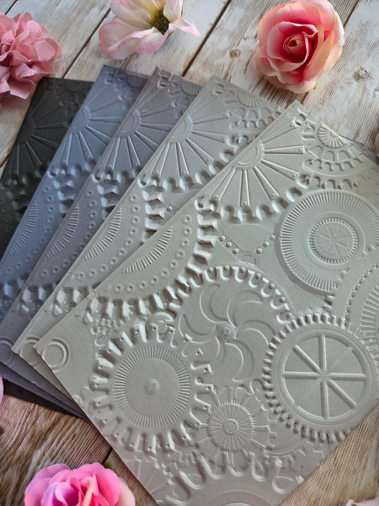 Steampunk Embossed Paper Set