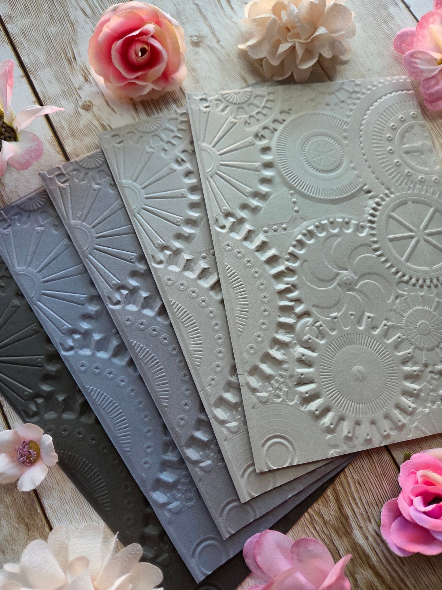 Steampunk Embossed Paper Set