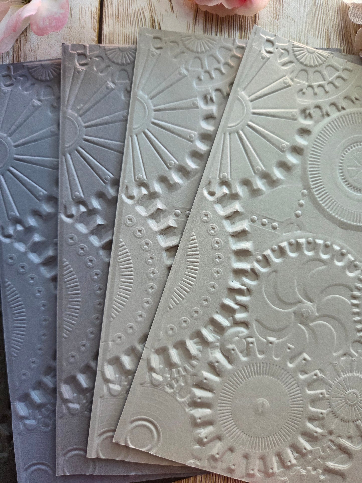 Steampunk Embossed Paper Set
