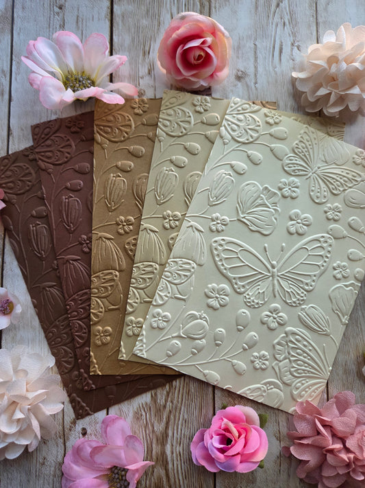 Butterflies Embossed Paper Set