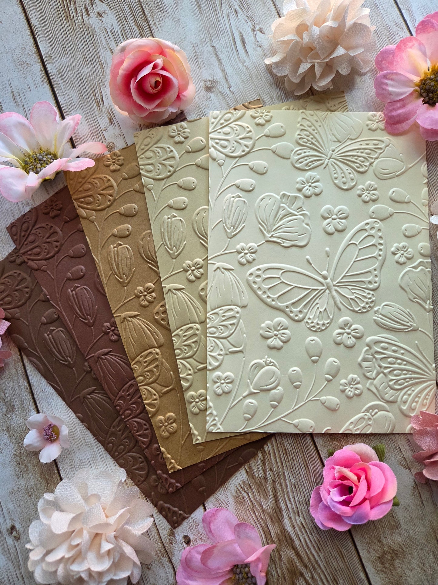 Butterflies Embossed Paper Set