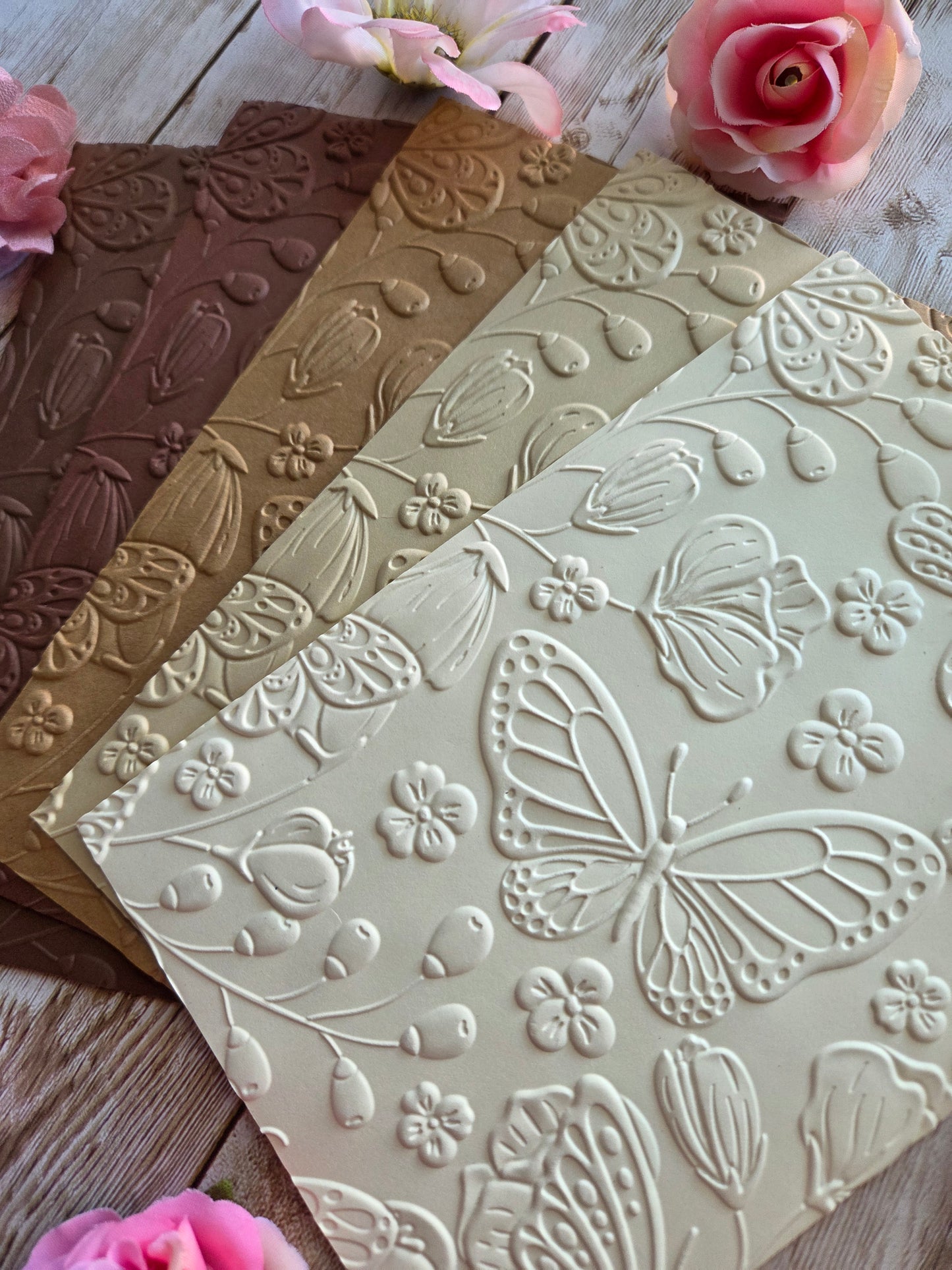 Butterflies Embossed Paper Set