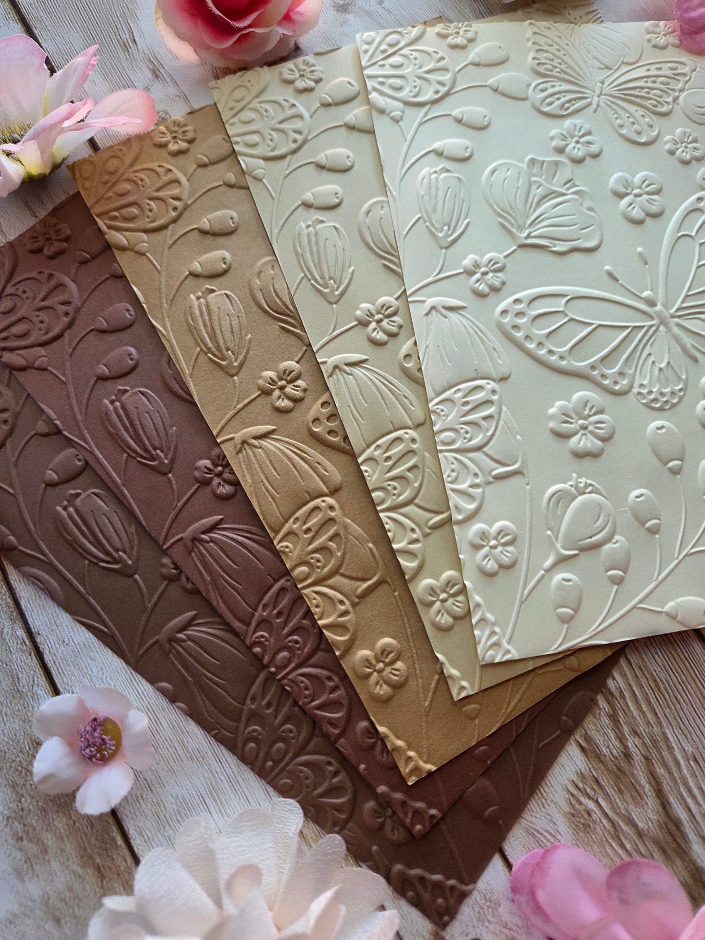 Butterflies Embossed Paper Set