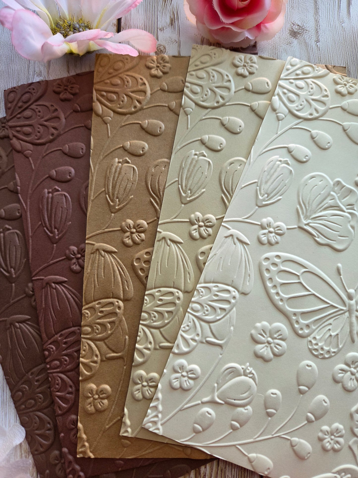 Butterflies Embossed Paper Set