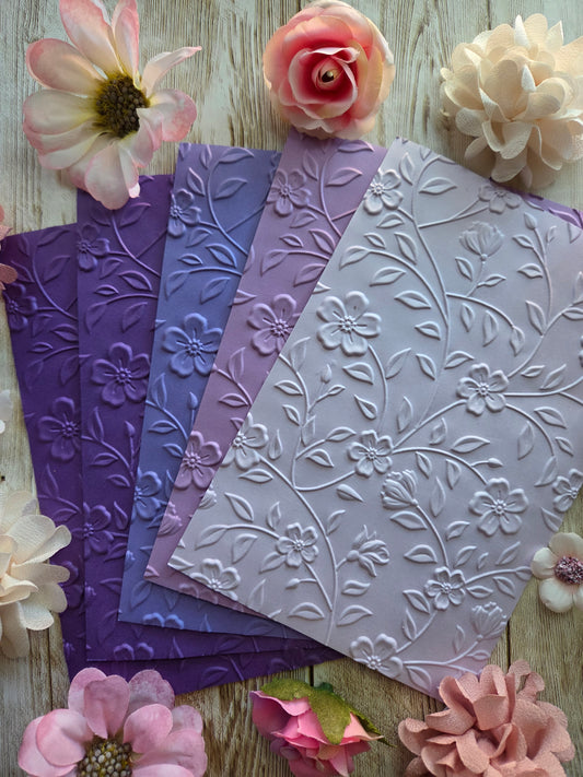 Flowers Embossed Paper Set