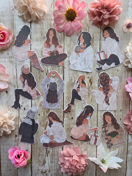 White Xmas Stickers