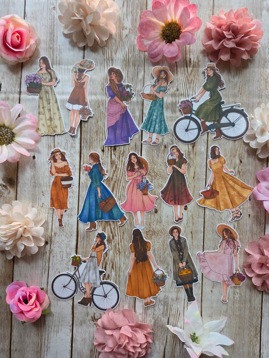 Basket Girl Stickers