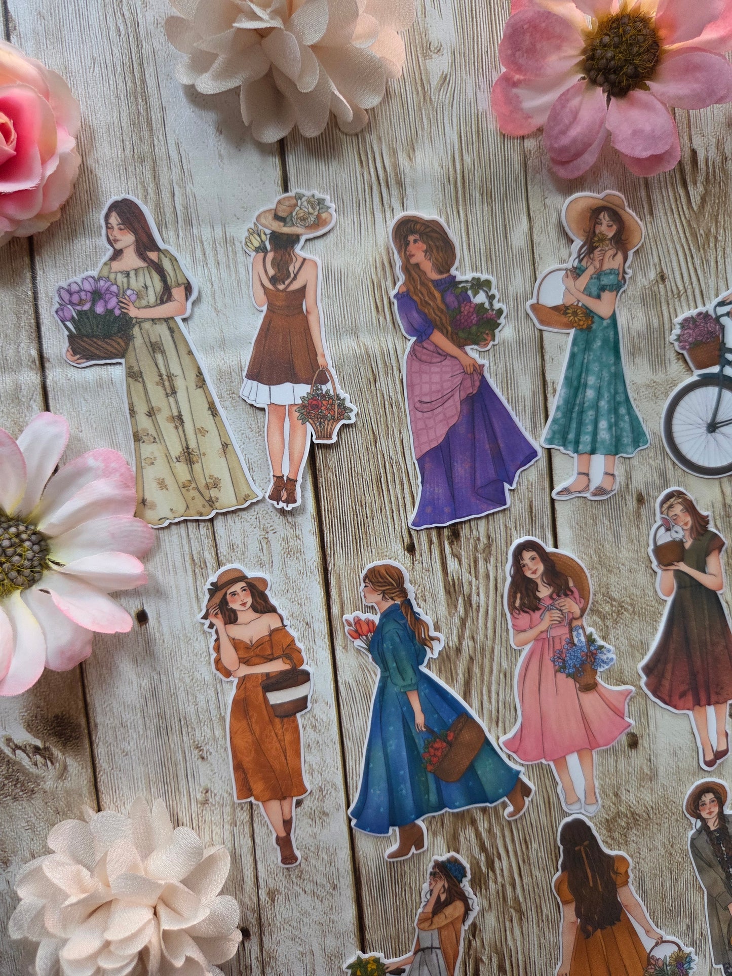 Basket Girl Stickers