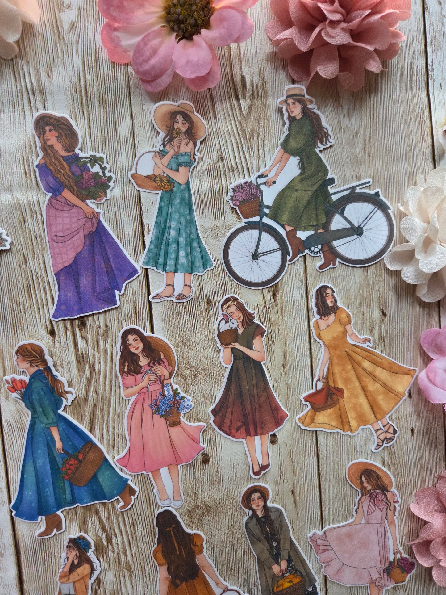 Basket Girl Stickers