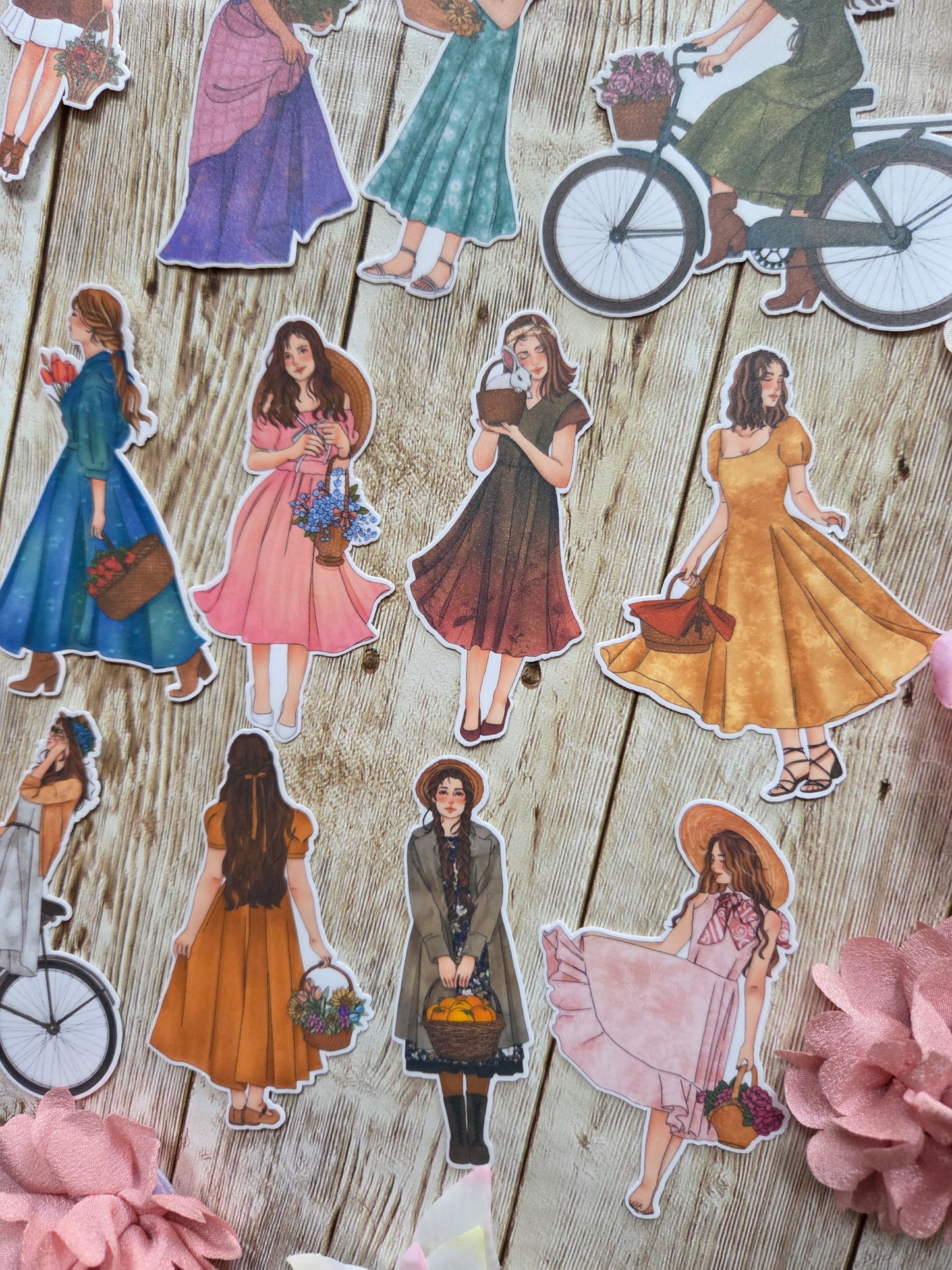 Basket Girl Stickers