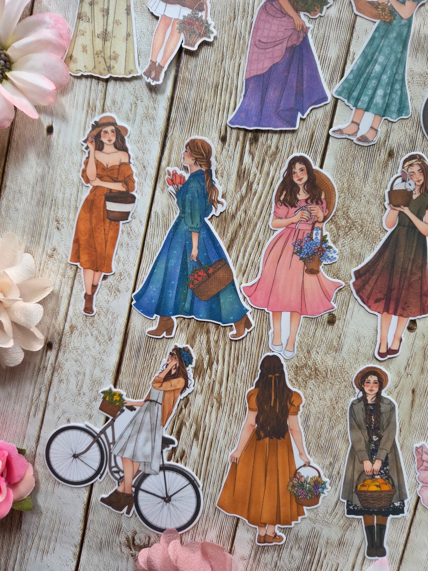 Basket Girl Stickers