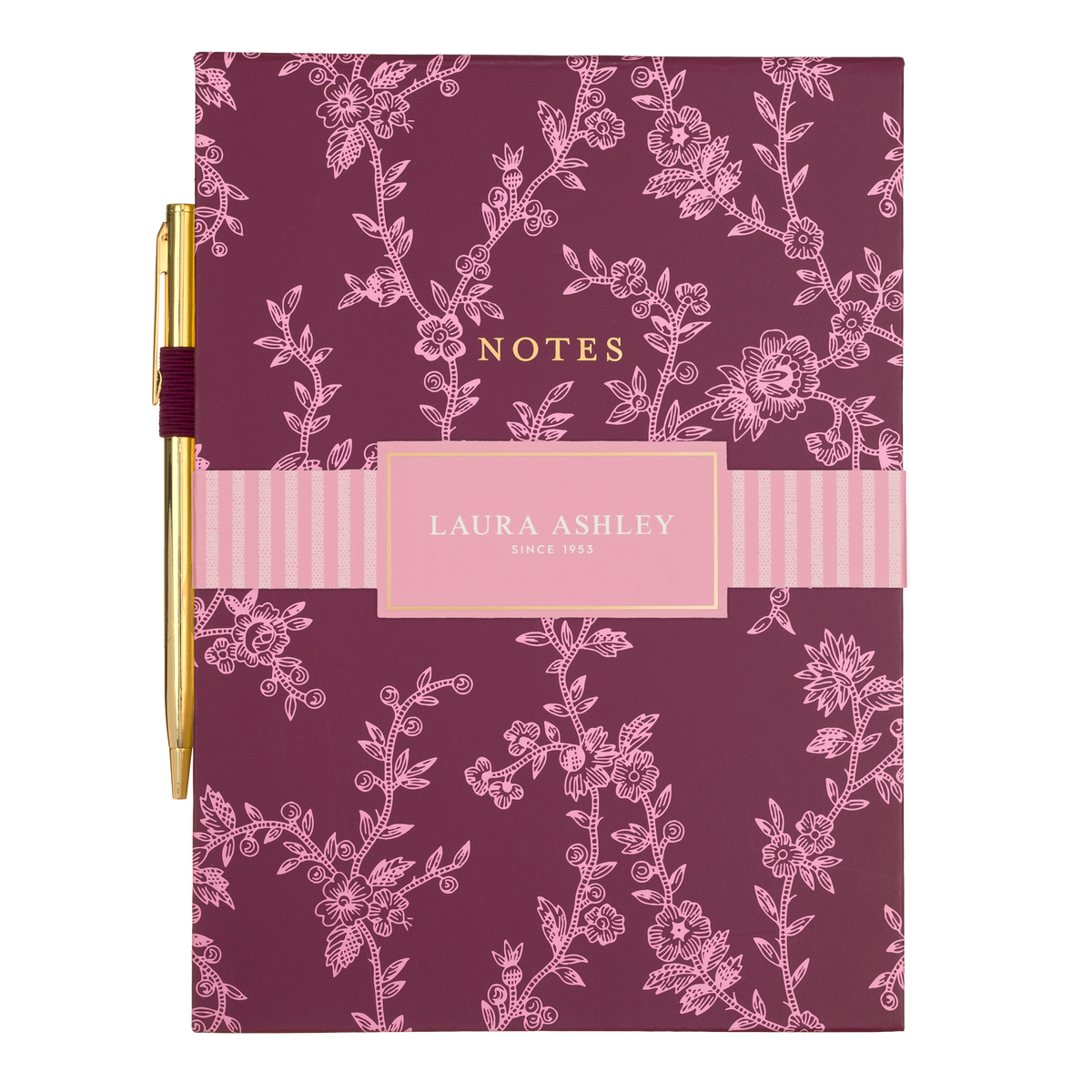 Heritage Blooms Burgundy Flip Pad with Pen