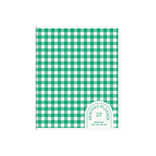 2027 Weekly Diary Glow Check Square (NE4): Green