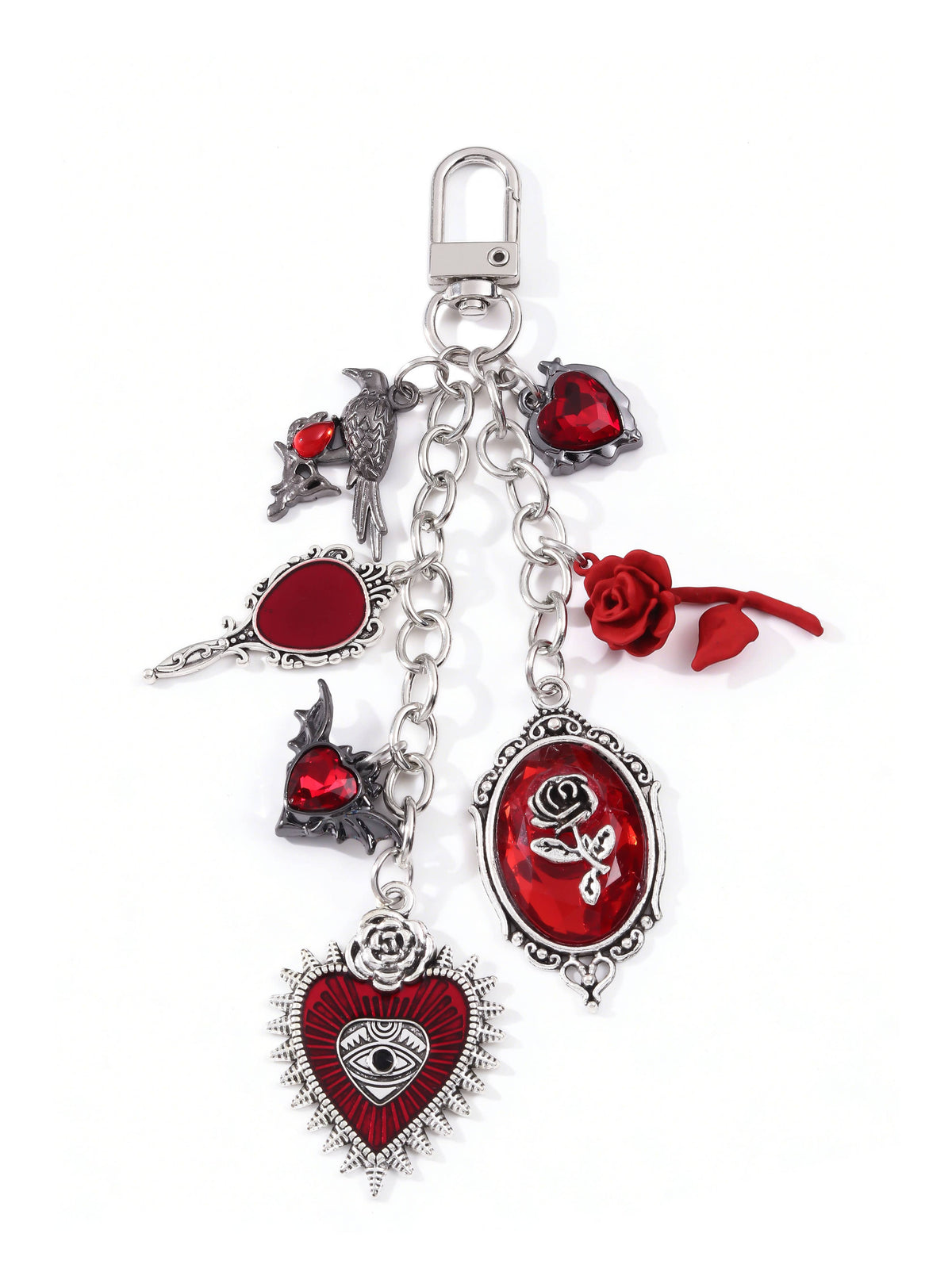 Dark Romance Kindle Charm - Dark Romance Gothic Phone Charm Hearts and Roses