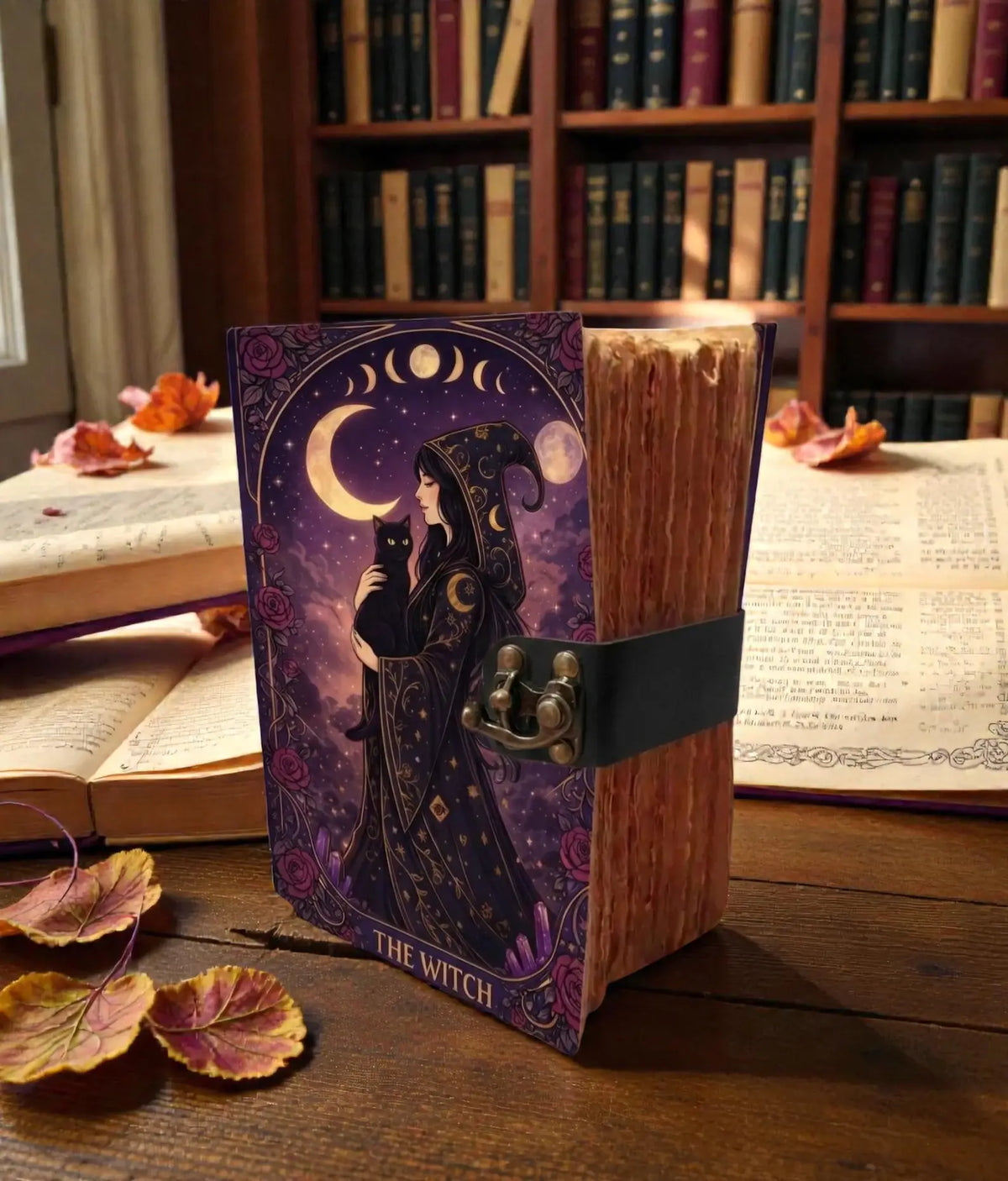 Leather Witch Journal – Mystical Moon Diary, Spell Book Vintage Journal