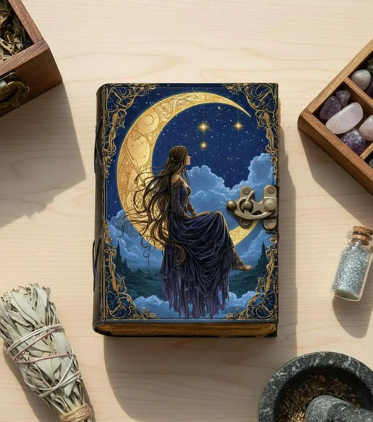 Fairy Leather Grimoire Refillable Book of Shadows Witchcraft Vintage Journal