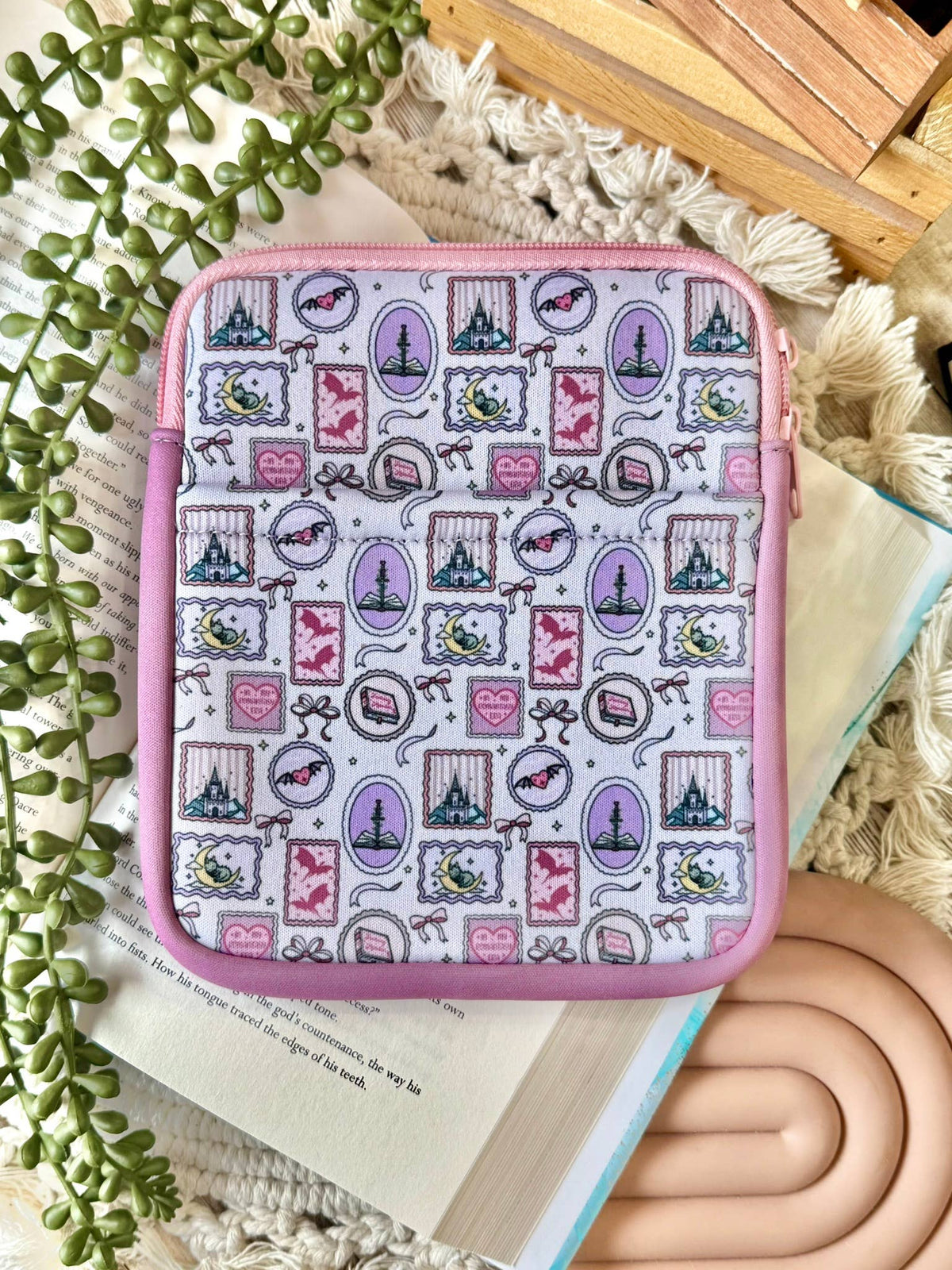 Pink Dragon Reading Kindle Sleeve |Kindle Sleeve |Kindle Storage