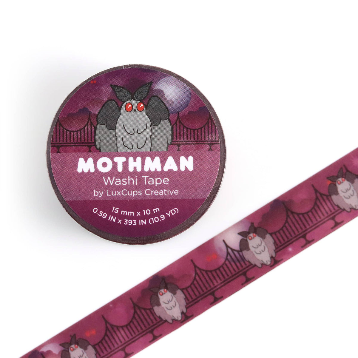 Mothman Washi Tape - Stationery | Decorative | Low-Tack Tape