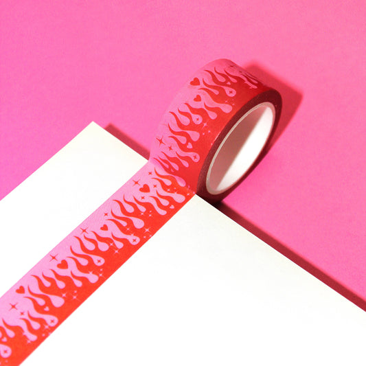 "You Set My Heart On Fire" Y2K Kitschy Washi Tape (20mm/10m)