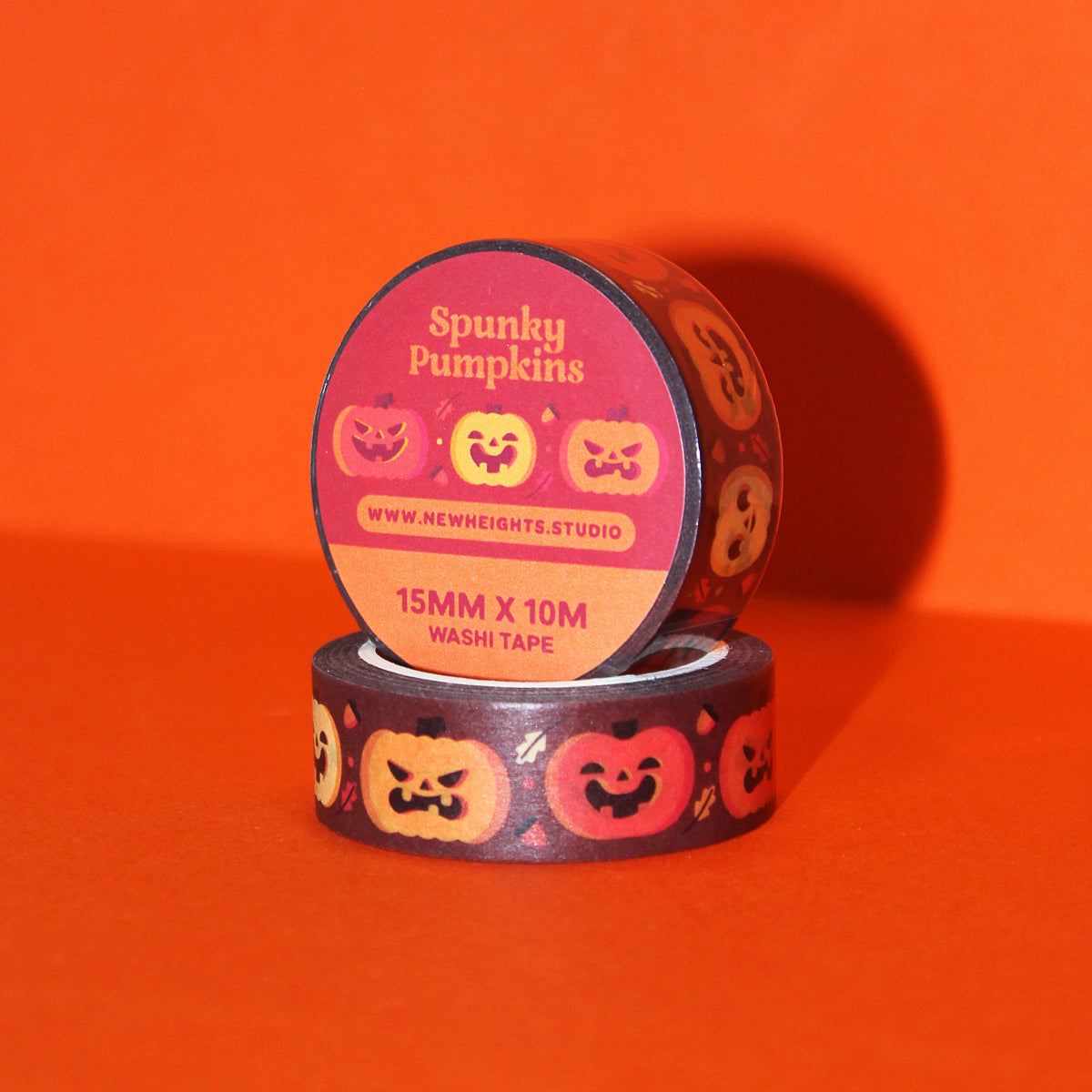 "Spunky Pumpkins" Cute Halloween Jack-o'-Lantern Washi Tape