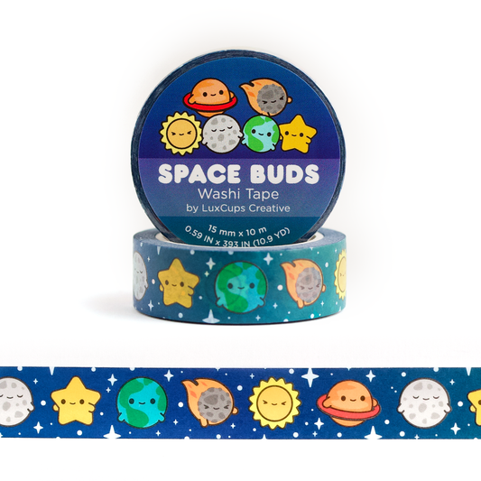 Space Buds Washi Tape - Stationery | Decorative | Low-Tack
