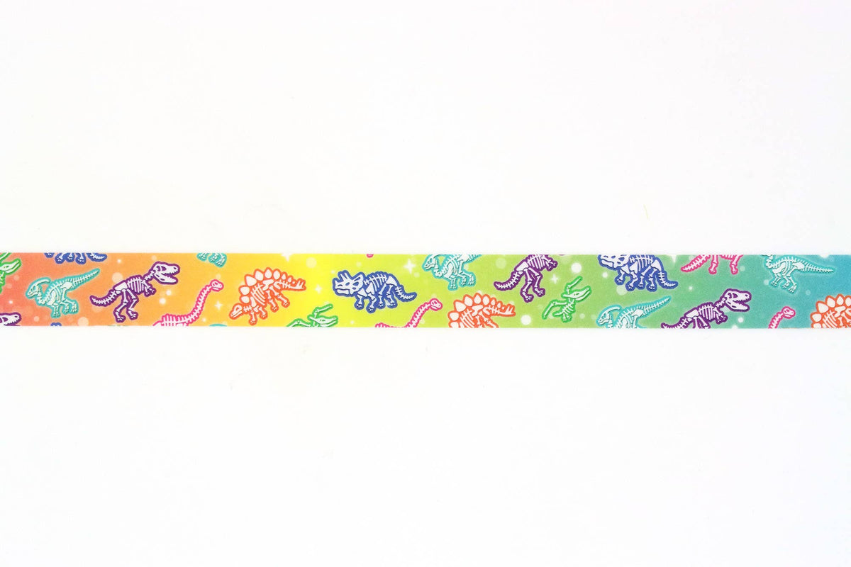 Rainbow Dino Washi Tape - Stationery | Decorative | Low-Tack